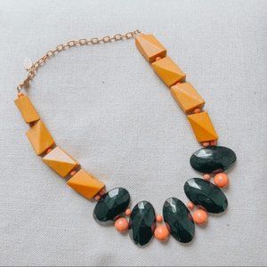 ANTHROPOLOGIE David Aubrey Wood Stone Bib Necklace
